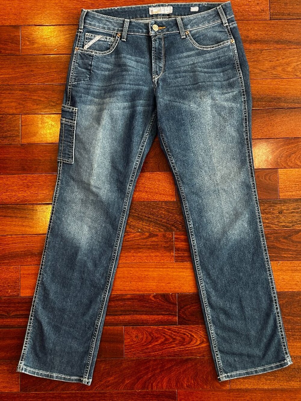 Ariat Rebar Riveter Jeans Womens 32R Mid Rise Straight Nightride Workwear